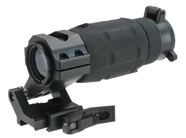 Tactical 3X Magnifier w/ Flip Up Cap & Twist Off QD Weaver Mount