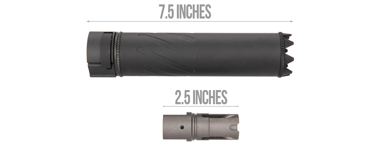 5KU SOCOM556MG Monster QD 7.5" Mock Suppressor / Barrel Extension [Fluted] (BLACK)