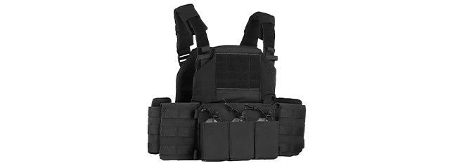 Plate Carrier with Magazine Hunting Vest Front and Airsoft Gear Back Bag