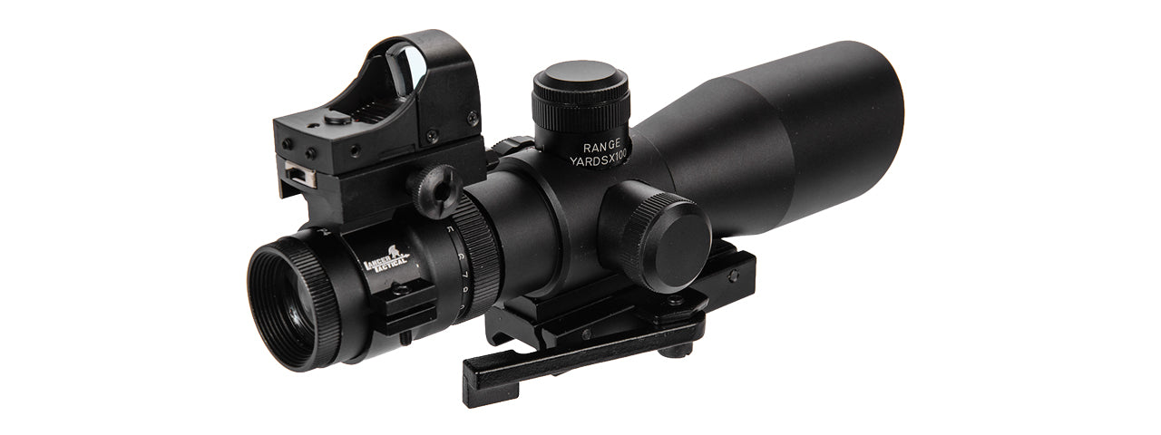 Red & Green Illuminated Long Range Scope W/ Backup Red Dot Sight