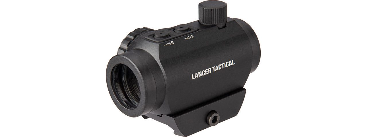 Lancer Tactical 1x22mm Red Dot Reflex Sight with Lower 1/3 Co-witness Mount w/ 2 Mounts