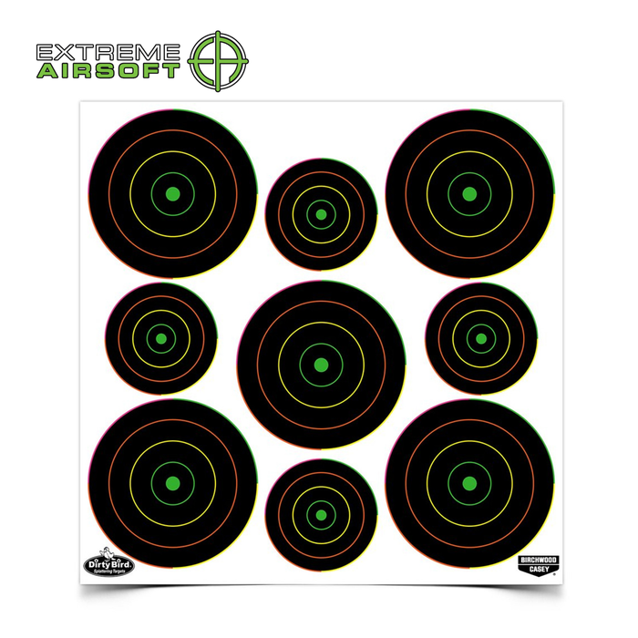 Dirty Bird®  2 Inch & 3 Inch Multi-Color Bull's-Eye Targets DIRTY BIRD® 2 INCH & 3 INCH MULTI-COLOR BULL'S-EYE TARGETS