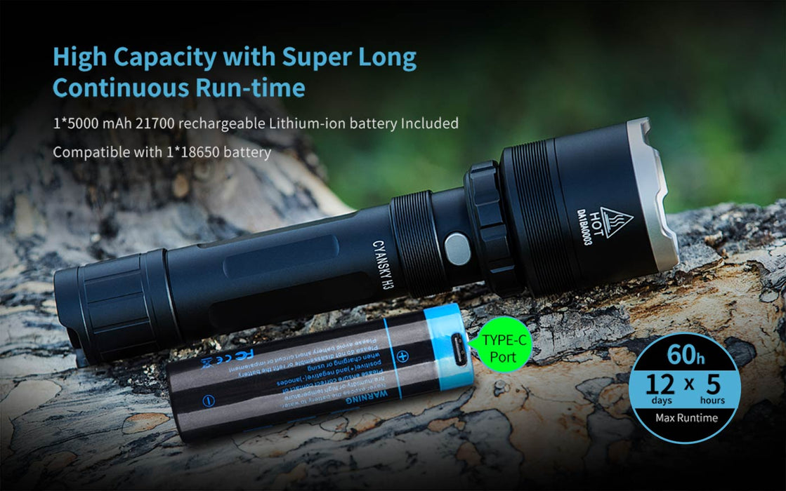 H3 Multi-Color 1300 Lumen 400m Hunting Flashlight