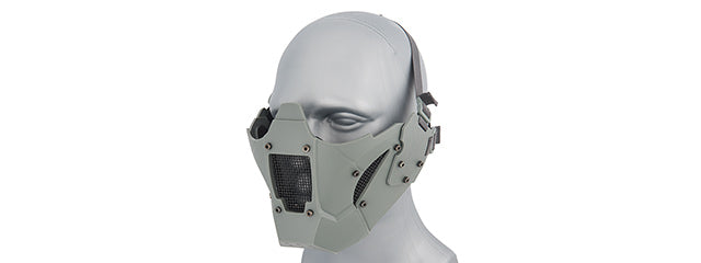 Iron Warrior Adjustable Retro Mecha Half Face Mesh Mask