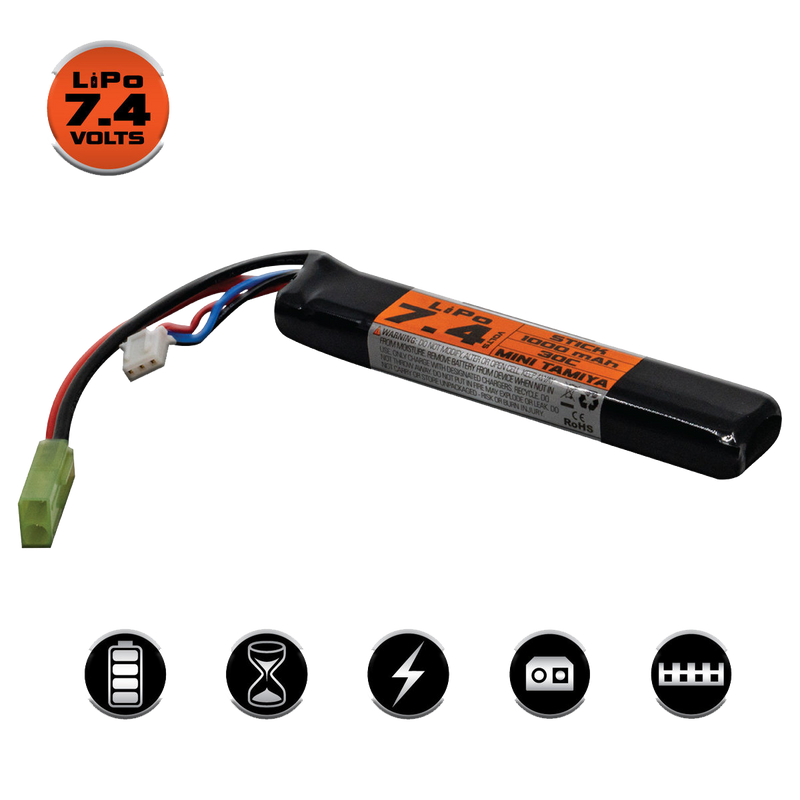 Valken LiPo 7.4v 1000mAh 30c Stick Airsoft Battery (Small Tamiya)