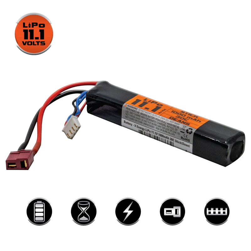 Valken LiPo 7.4v 250mAh 25C HPA Battery (Dean)