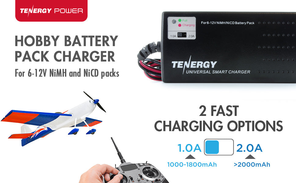 Tenergy Smart Universal Charger for NiMH/NiCd Battery Packs: 6V - 12V (UL)