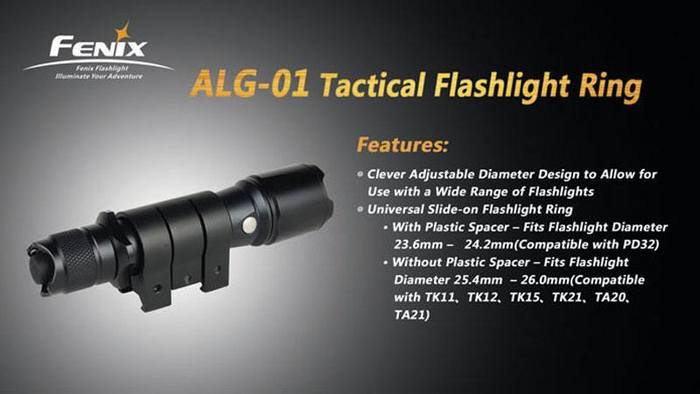 Fenix ALG01 LED Flashlight Tactical Ring Mount