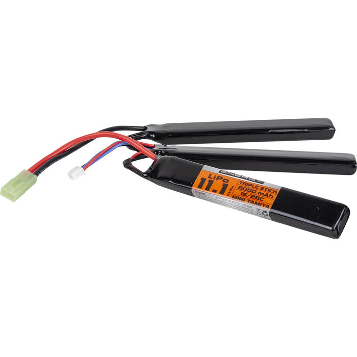 Valken LiPo 11.1v 1450mAh 30/50C Triple Split Battery (Small Tamiya)