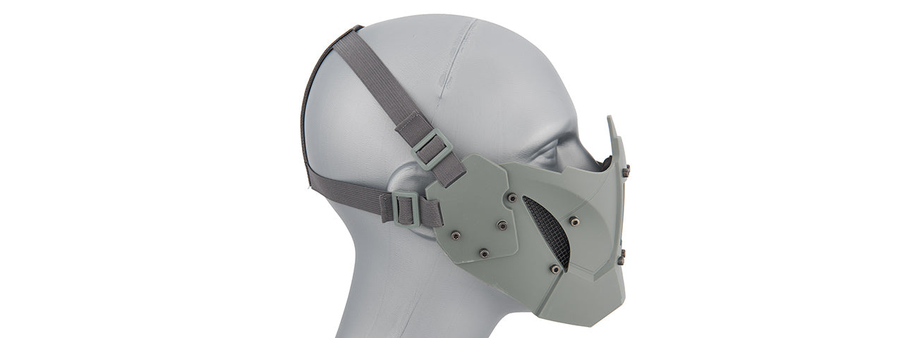 Iron Warrior Adjustable Retro Mecha Half Face Mesh Mask