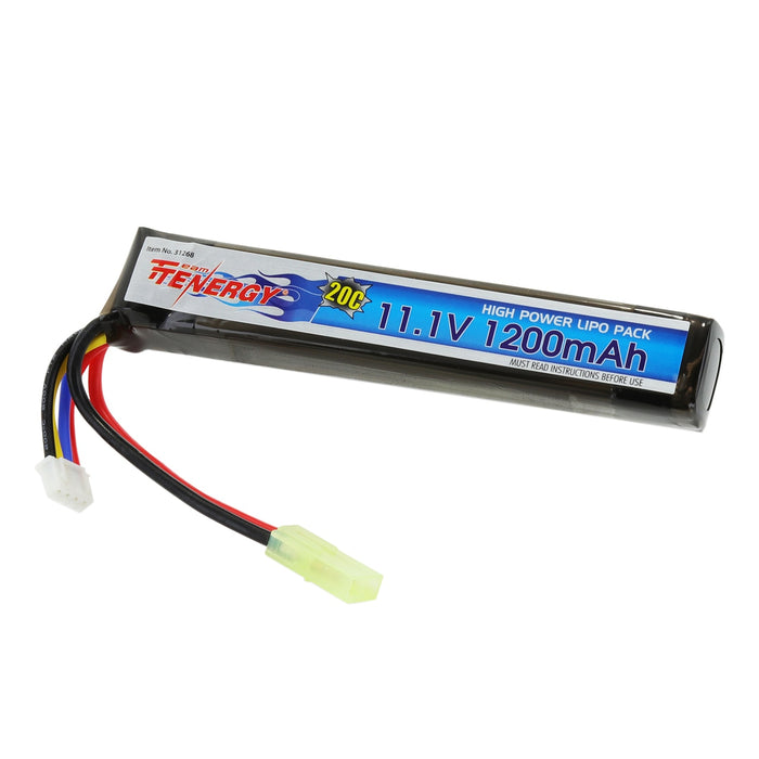 Tenergy LIPO 11.1V 1200mAh 20C Short Stick Airsoft Battery