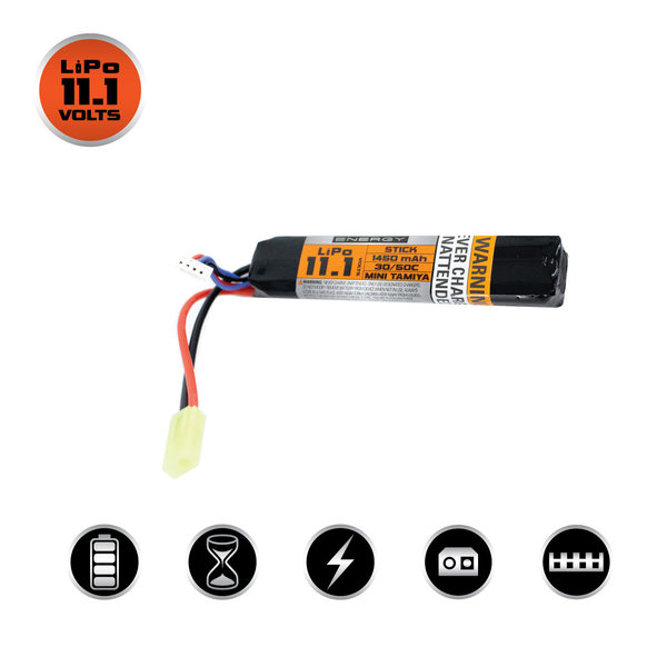 Valken 11.1 Lipo 1450mAh 30/50C Stick Battery