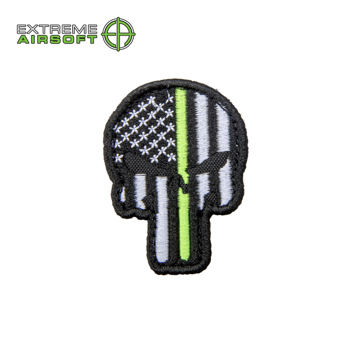 Patriot Punisher US Flag Embroidered Patch w/ Thin Green Line