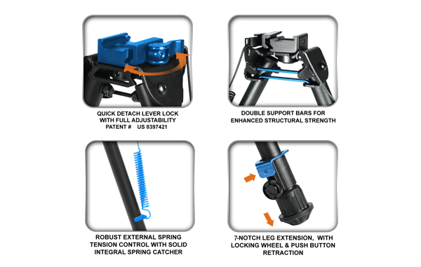 UTG Tactical OP Bipod Quick Detach 8.0" - 12.4"