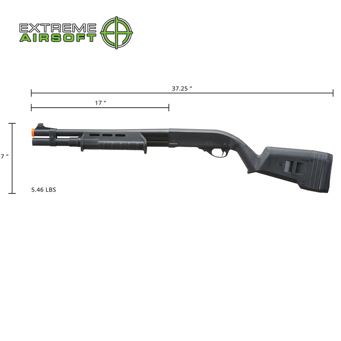 Golden Eagle Airsoft M870 MP M-LOK Style 3/6-Shot Pump Action Gas Shotgun - Black