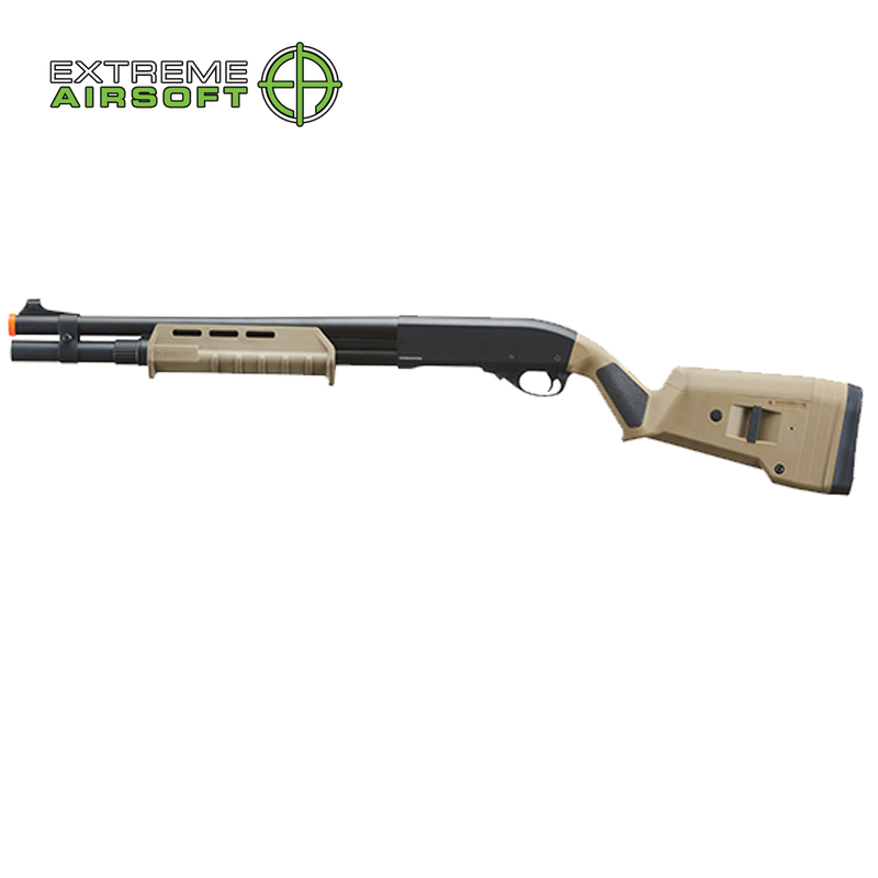 Golden Eagle Airsoft M870 MP M-LOK Style 3/6-Shot Pump Action Gas Shotgun - Tan