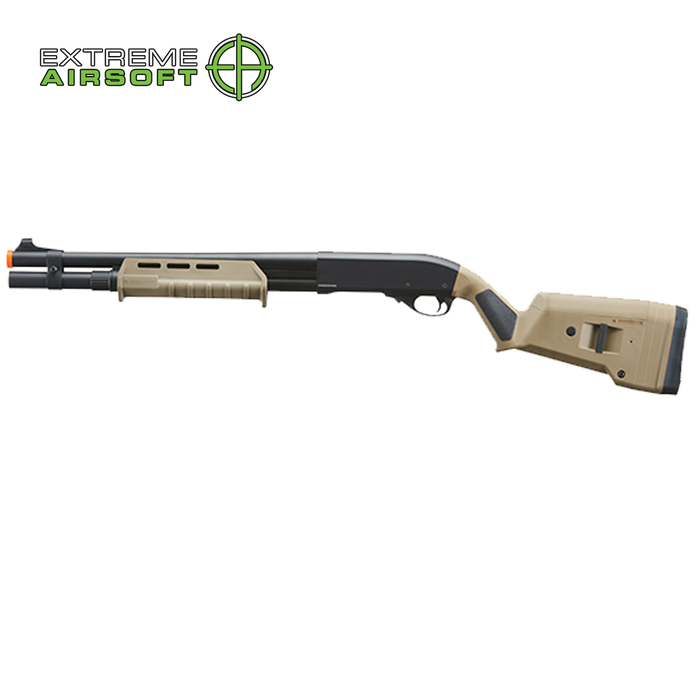 Golden Eagle Airsoft M870 MP M-LOK Style 3/6-Shot Pump Action Gas Shotgun - Tan