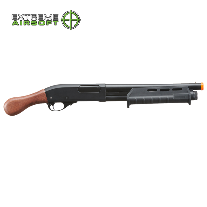 Golden Eagle Tactical M870 3/6-Shot Pump Action Gas Airsoft Shotgun [Sawed-Off] - WOOD