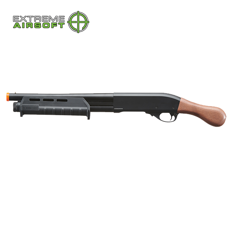 Golden Eagle Tactical M870 3/6-Shot Pump Action Gas Airsoft Shotgun [Sawed-Off] - WOOD